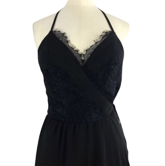 Dress The Population Gia Halter Hi-Lo Lace Trim Dress Size Medium - Picture 6 of 9